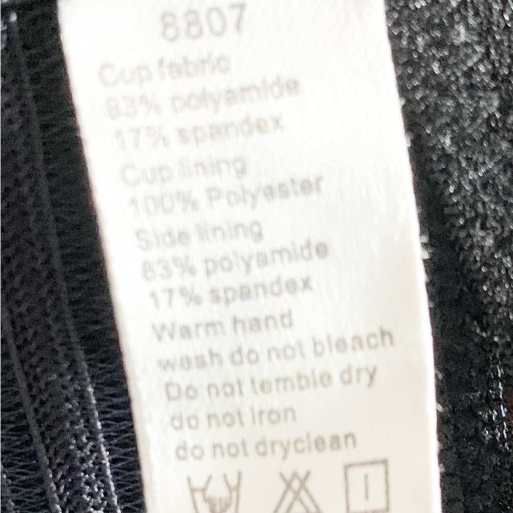 Black Mesh Strappy Bra Bralette Padded Crop Top Medium Style 8807 - Picture 11 of 12